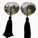 ARGENT Silver Sequin Tassel Nipple Covers
