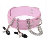 AZIRAPHALE ROSE Pink Leatherette Collar