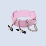 AZIRAPHALE ROSE Pink Leatherette Collar