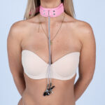 AZIRAPHALE ROSE Pink Leatherette Collar
