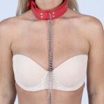 AZIRAPHALE ROUGE Red Leatherette Collar