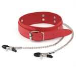 AZIRAPHALE ROUGE Red Leatherette Collar