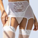 ANAEL WHITE Lace Suspender Belt Set