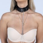 AZIRAPHALE NOIR Black Leatherette Collar