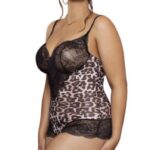 ATHENA Leopard Print Lace Bodysuit
